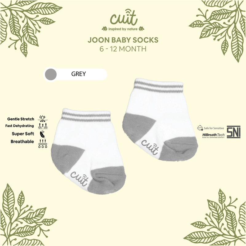 Product image Cuit Basic Sock Kaos Kaki Anak Bayi Stripe Garis Unisex Joon M (6-12 Month) White Green